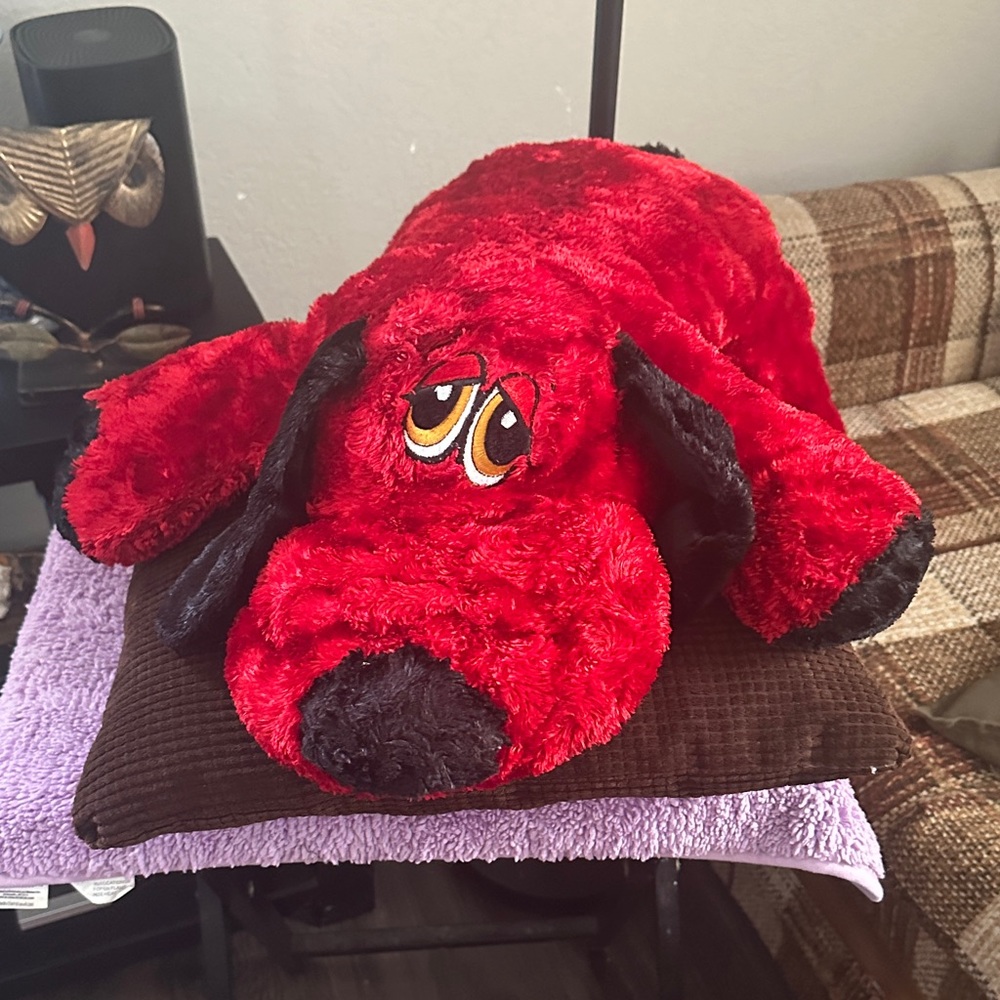 Plush Red and Black Dog Toy